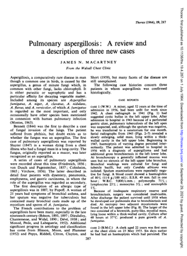 Pulmonary Aspergillosis: a Review and a Description of Three New Cases