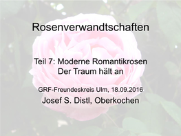 Vortragsreihe Rosenverwandtschaften