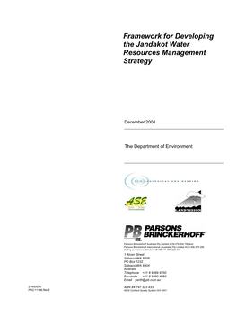 Framework for Developing the Jandakot Water Resources Management Strategy