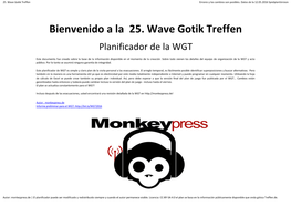 Bienvenido a La 25. Wave Gotik Treffen Planificador De La WGT