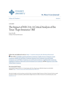 The Impact of HB 214: a Critical Analysis of the Texas