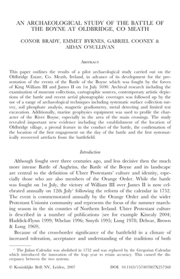 An Archaeological Study of the Battle of the Boyne at Oldbridge, Co Meath