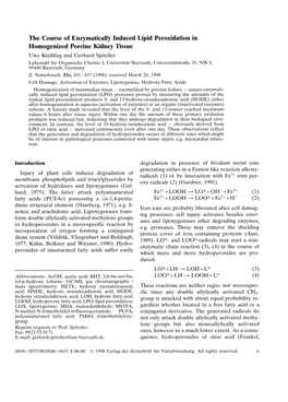 The Course of Enzymatically Induced Lipid Peroxidation in Homogenized