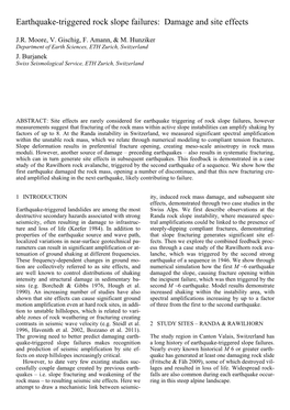 Earthquake-Triggered Rock Slope Failures: Damage and Site Effects