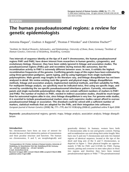 The Human Pseudoautosomal Regions: a Review for Genetic Epidemiologists