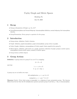 Cayley Graph and Metric Spaces