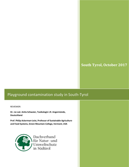 Playground Contamination Study in South-Tyrol