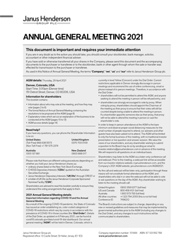 Annual General Meeting 2021