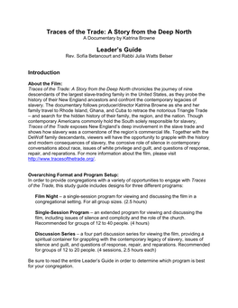 Traces of the Trade Leader's Guide FINAL