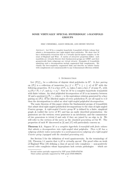 Some Virtually Special Hyperbolic 3-Manifold Groups