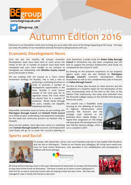 Autumn 2016 Newsletter