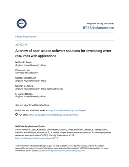 A Review of Open Source Software Solutions for Developing Water Resources Web Applications