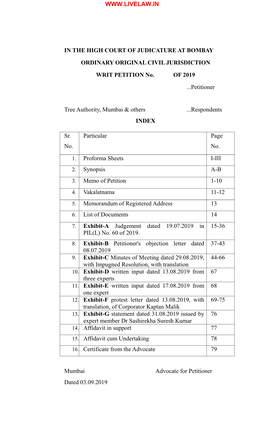 In the High Court of Judicature at Bombay