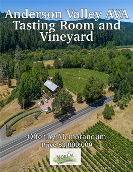 Anderson Valley AVA Tasting Room and Vineyard