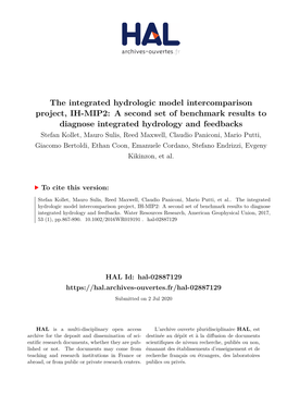 The Integrated Hydrologic Model Intercomparison Project, IH-MIP2: A