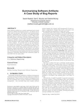 Summarizing Software Artifacts: a Case Study of Bug Reports