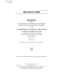 The Peace Corps Hearing Committee on Foreign