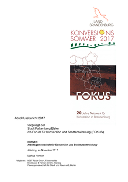 20 Jahre Netzwerk Für Konversion in Brandenburg | 2017