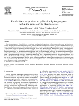 Parallel Floral Adaptations to Pollination by Fungus Gnats Within