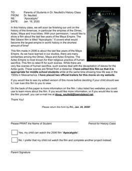 Apocalypto Parent Perm Slip.Pages