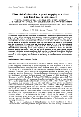 Effect of Dexfenfluramine on Gastric Emptying of a Mixed Solid-Liquid