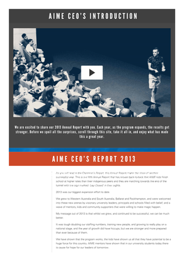 AIME 2013 Annual Report