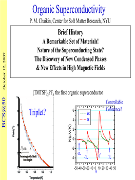 Organic Superconductivity P