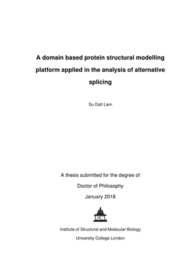 A Domain Based Protein Structural Modelling Platform Applied in the Analysis of Alternative