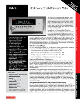 Electrometer/High Resistance Meter