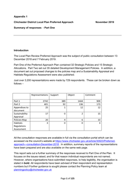 Of 125 Appendix 1 Chichester District Local Plan Preferred Approach