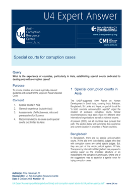 Special Courts for Corruption Cases