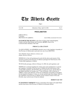 The Alberta Gazette