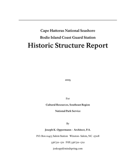 Historic Structure Report