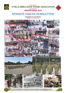 WINTER ISSUE 2019 RESERVE FORCES NEWSLETTER a PROUD SUPPORTER of the RAAMC ASSOCIATION Inc
