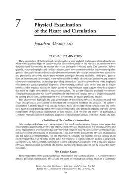 7 Physical Examination of the Heart and Circulation
