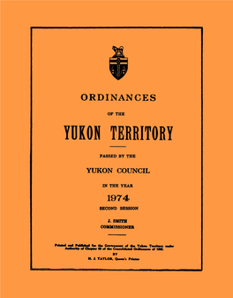 Ordinances of the Yukon-1974