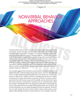 CHAPTER 6 Nonverbal Behavior Approaches