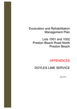 Excavation and Rehabilitation Management Plan