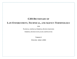 Cjis Dictionary of Law Enforcement, Technical