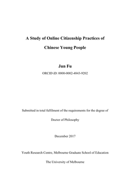 A Study of Online Citizenship Practices of Chinese Young People