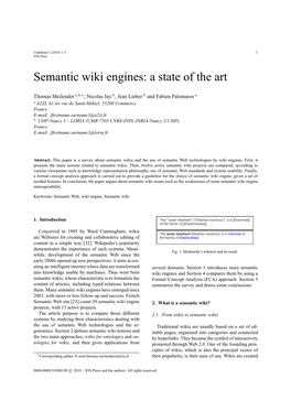 Semantic Wiki Engines: a State of the Art