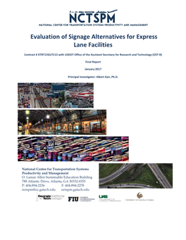 Evaluation of Signage Alternatives for Express Lane Facilities