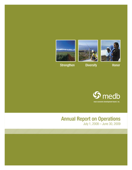 Annual Report on Operations 2009