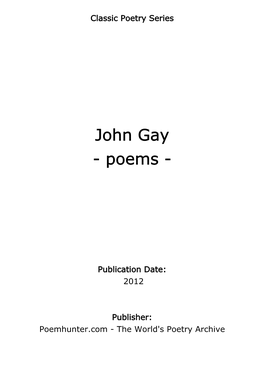 John Gay - Poems