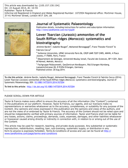 Lower Toarcian \(Jurassic\) Ammonites of the South Riffian