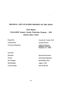 REGIONAL and LOCALIZED DEPOSITS on the MOON Final