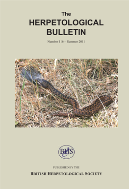 The HERPETOLOGICAL BULLETIN Number 116 – Summer 2011