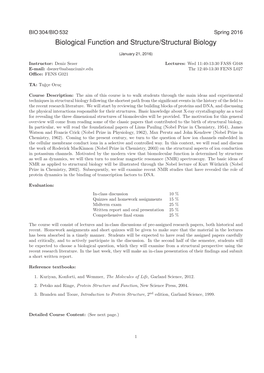 Biological Function and Structure/Structural Biology