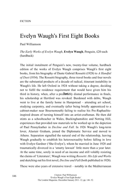 Evelyn Waugh's First Eight Books