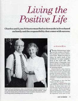 Charles and Lynn Schusterman Find No Downside in Lives Based on Family and the Responsibility That Comes with Success